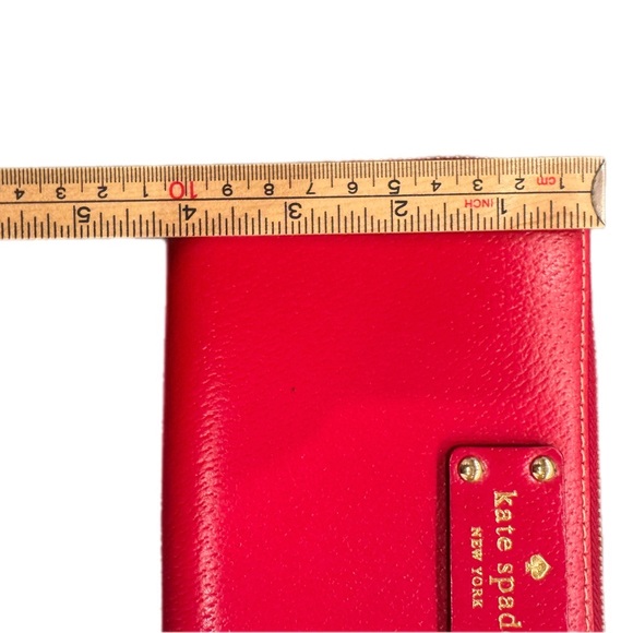 Kate Spade leather Wellesley Neda Wallet in red garnet - Picture 5 of 8